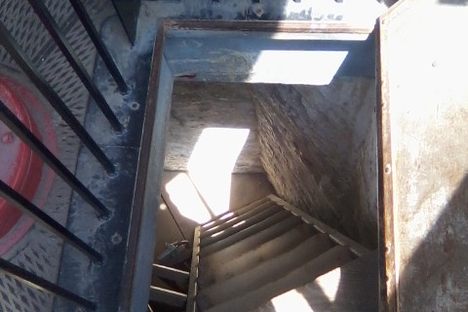 Gibraltar Lighthouse Uppermost Stairwell from Lantern Room