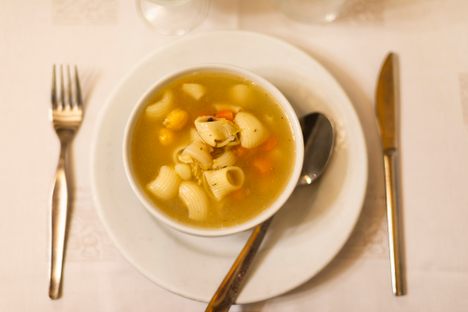Escudella, a ham bone broth with snail-shaped pasta, is traditionally reserved for Christmas.