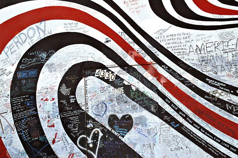 The wall of Solutions Audio in Los Angeles, California