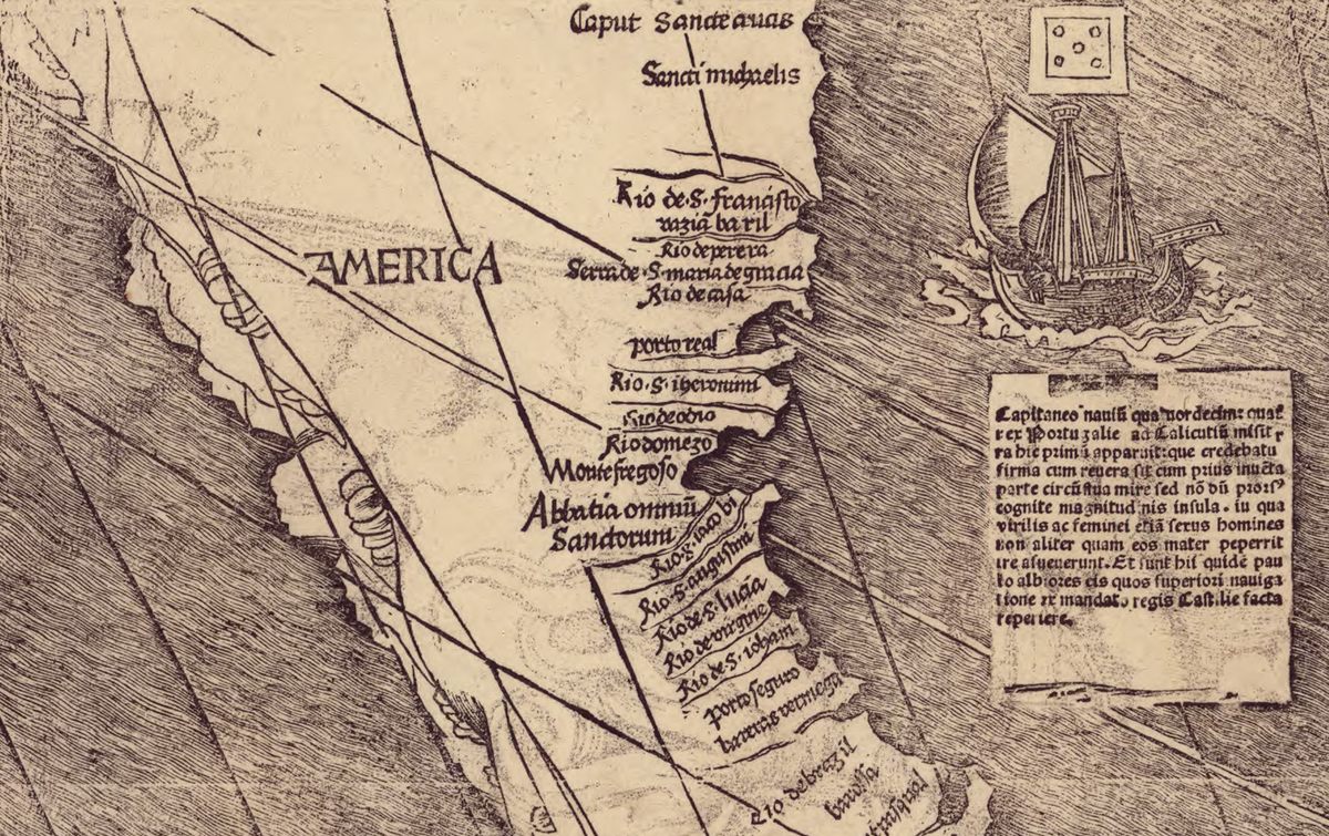 Waldseemuller Map Was The First To Show This Ocean In 1507, This Map Used The Name 'America' For The First Time - Atlas Obscura