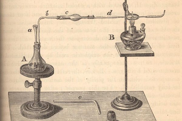 A diagram of the apparatus needed for Marsh's test. 