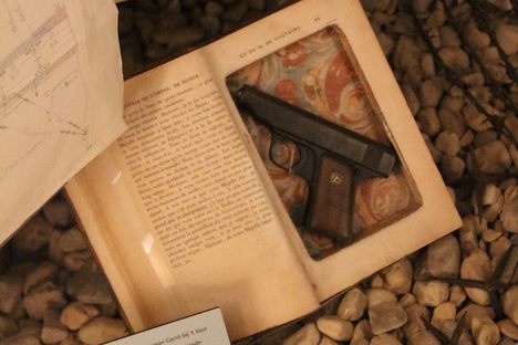 Pistol concealed inside a book, resistance fighters had to conceal weapons for operations