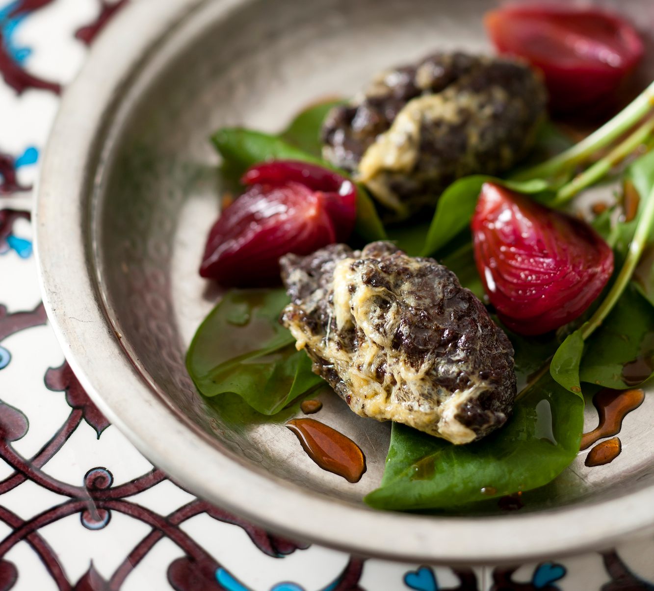 Cinnamon, cloves, and pomegranate molasses are an aromatic addition to fried liver rissoles from 1695.
