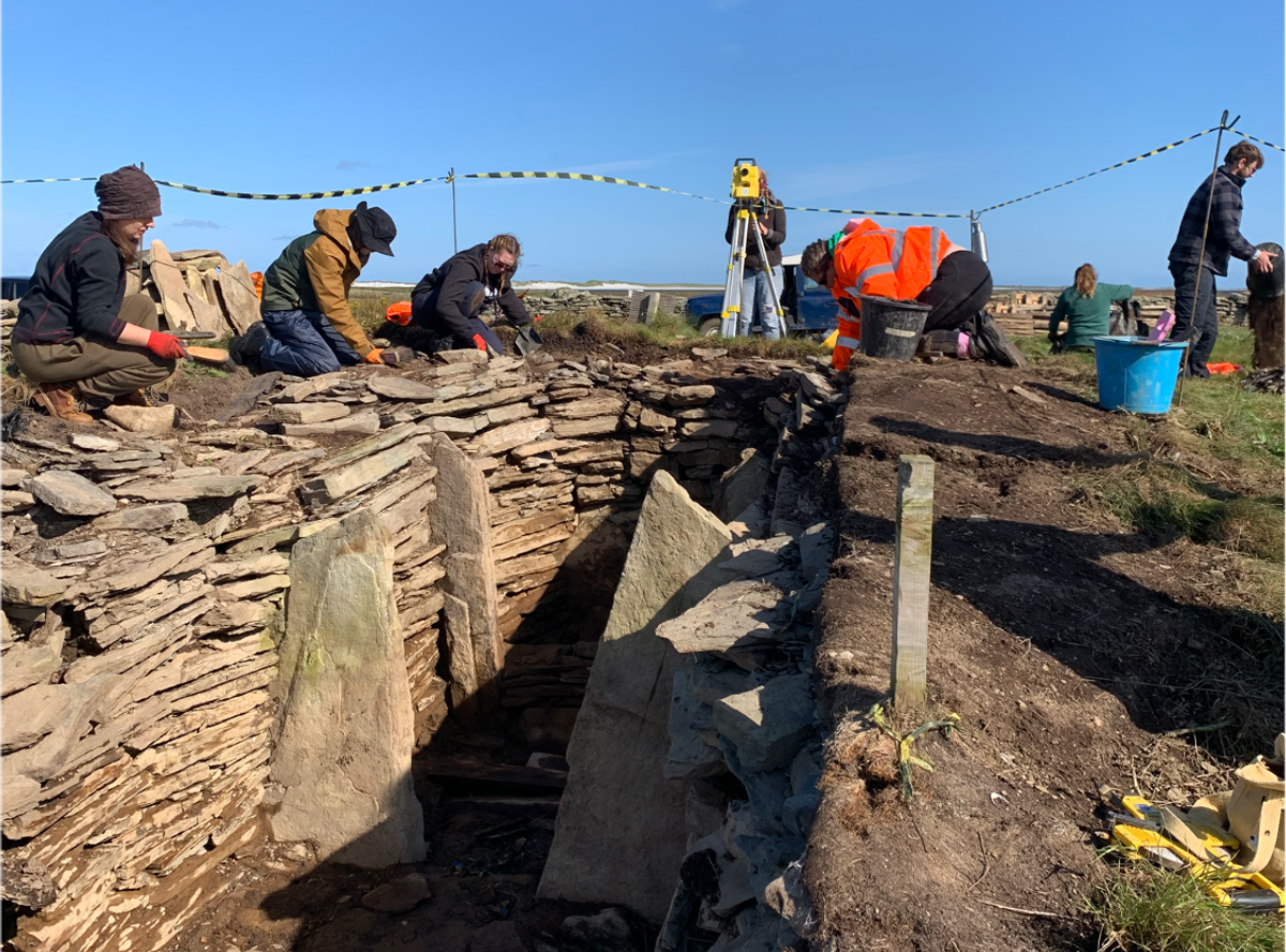 The first day of excavation at the tomb site.