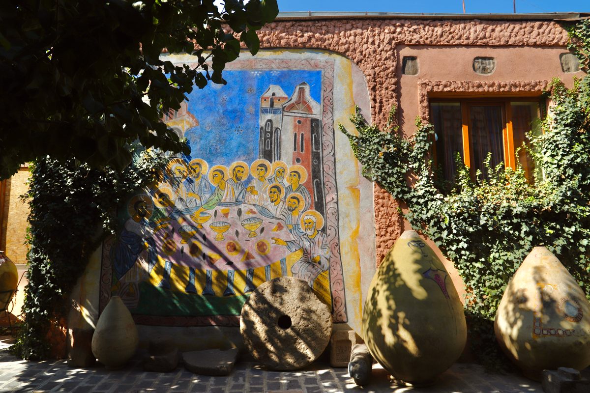 The entrance of Machanents House, in Ejmiatsin, Armenia.