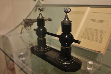 Bullet fragments on display.