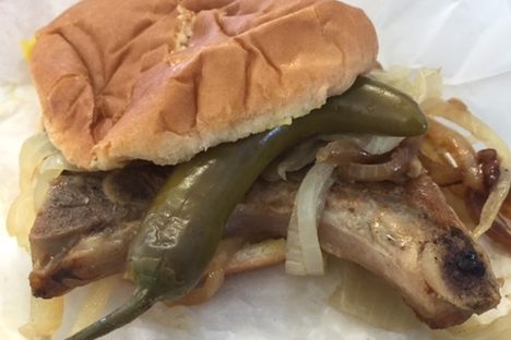 Bone-In Pork Chop Sandwich