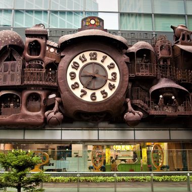 The clock is at the Nippon TV tower in Shiodome, Tokyo