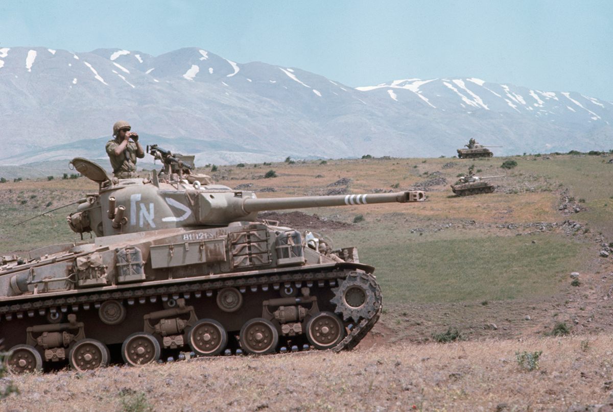 Israeli tanks advancing into Syria during the Six-Day War.