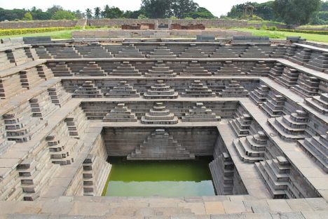 Stepped tank in Hampi.