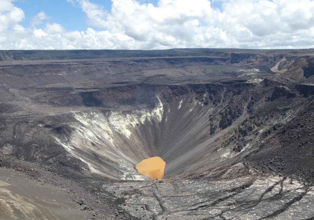 The water lake at the summit earlier in 2020.