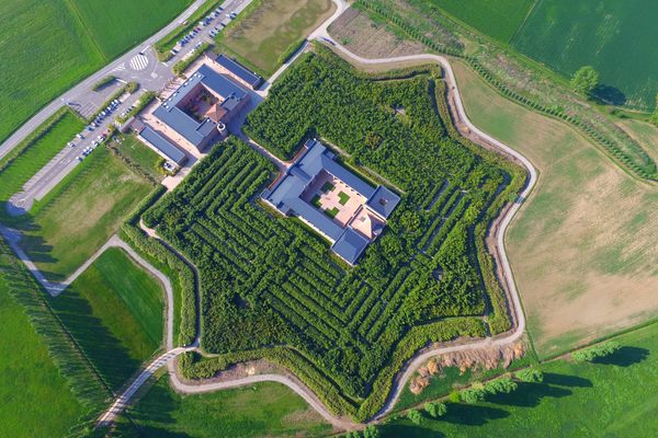 An aerial view.