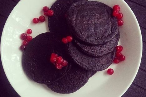 Most blood pancakes get topped with lingonberries.