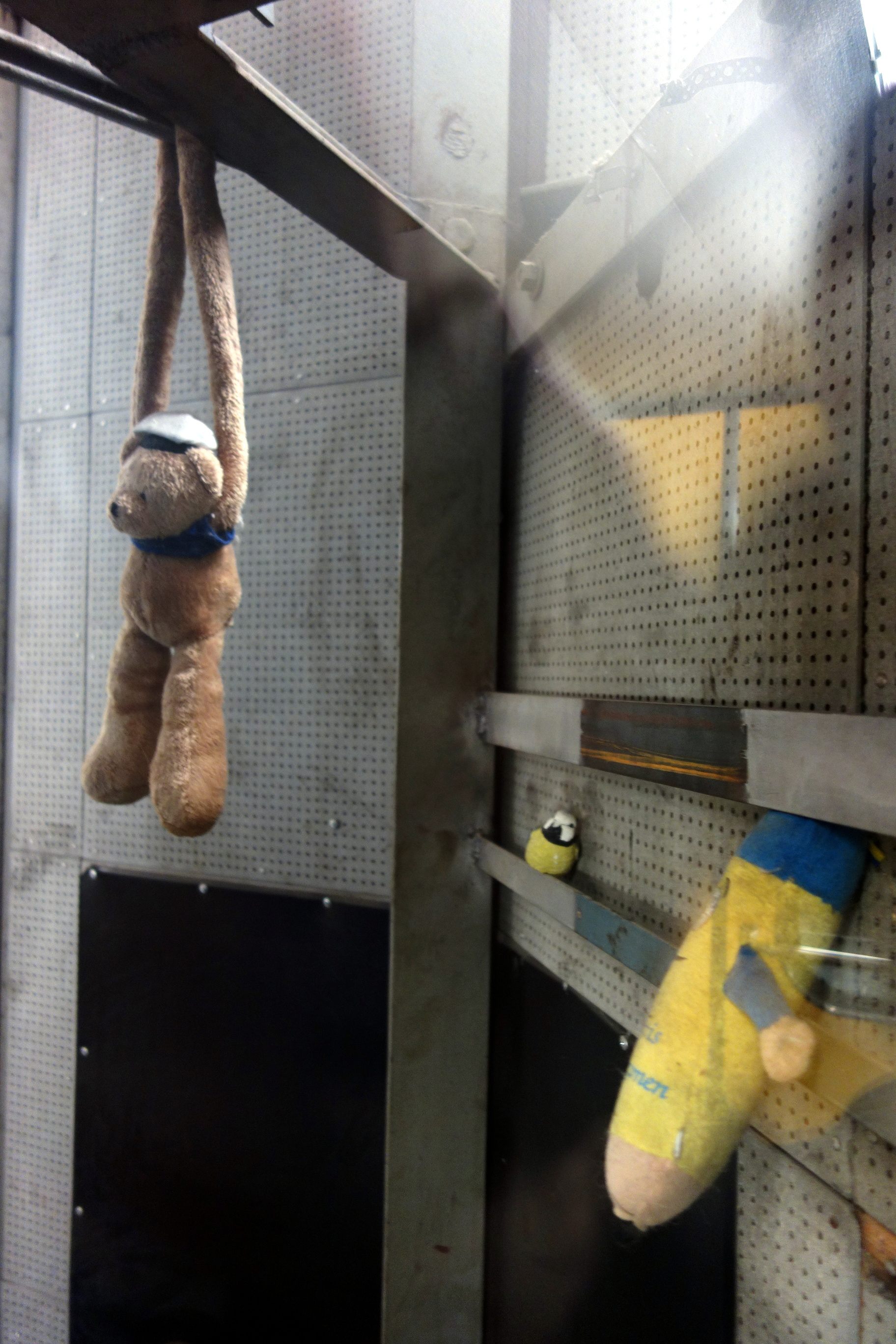 Some of the toys lining the tunnel.