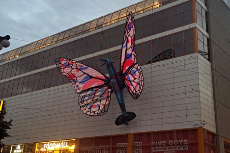 One of the Spitfire Butterflies, with its LED lights on