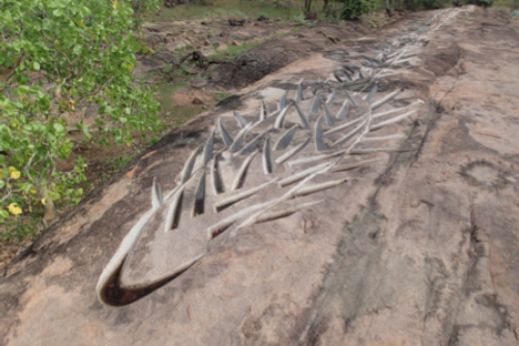 "Momi-2010" wild rice granite carving.