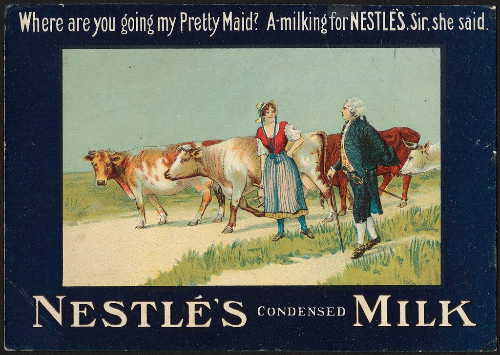 A 19th century advertisement for Nestle condensed milk