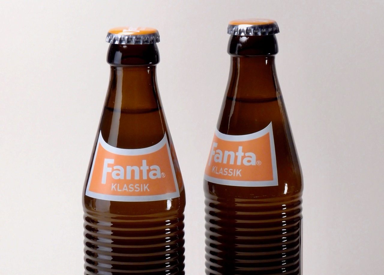 Retro bottles released by Coca-Cola for Fanta's 75th anniversary.