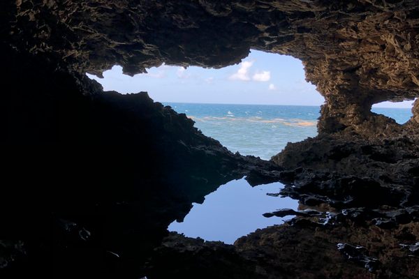 View from inside the cave.