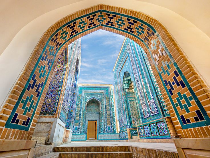 Mausoleums in the historic cemetery of Shahi Zinda in Samarkand