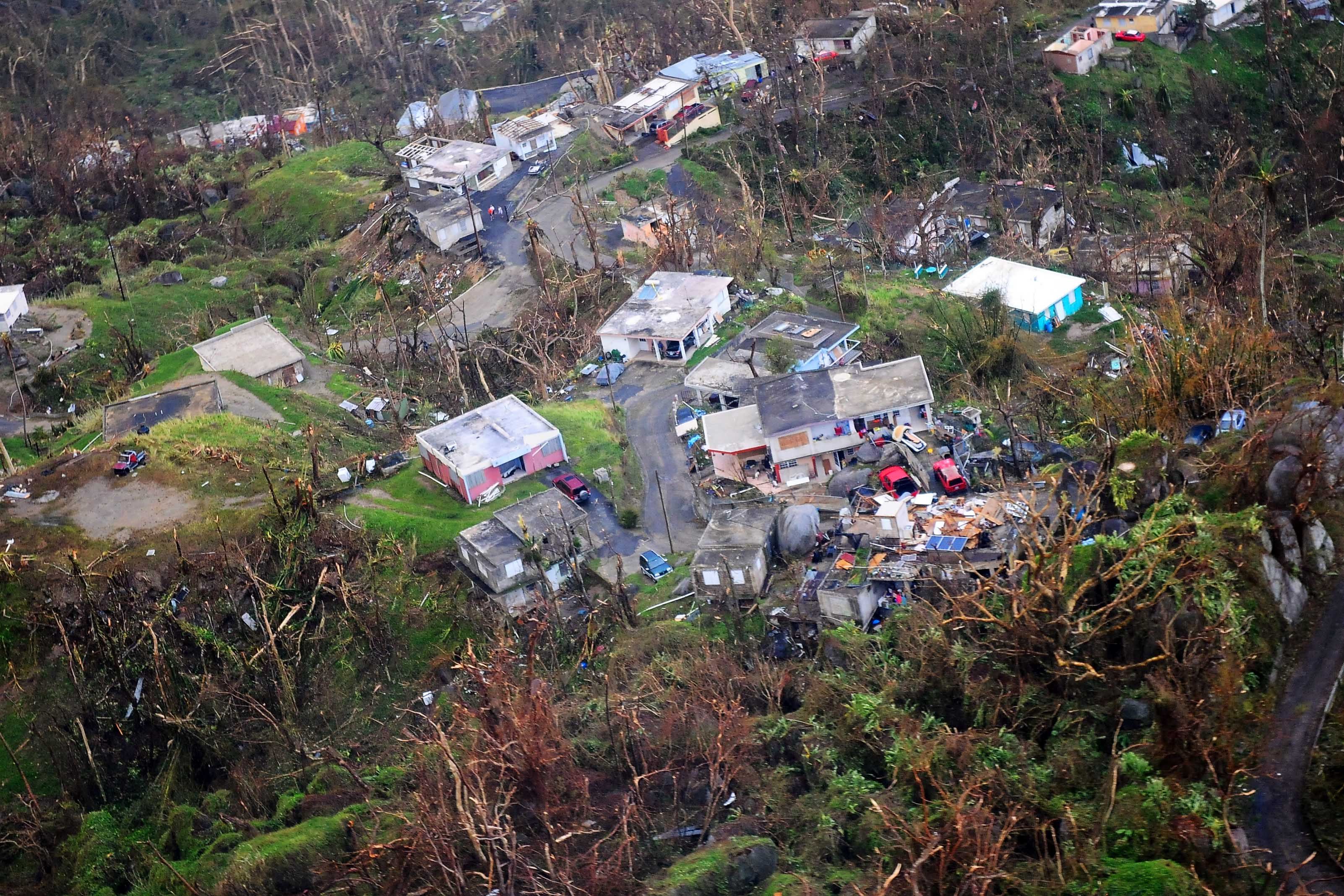 A reconnaissance flight on September 23 took stock of the vast damage caused by Hurricane Maria.