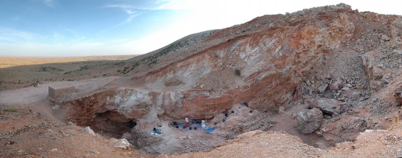 Paleoanthropologists found fossils of early humans, stone tools, and butchered animal bones at this abandoned mine in Morocco. 