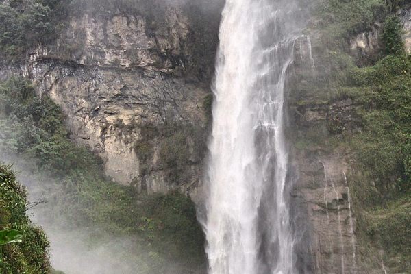 The waterfall from below.