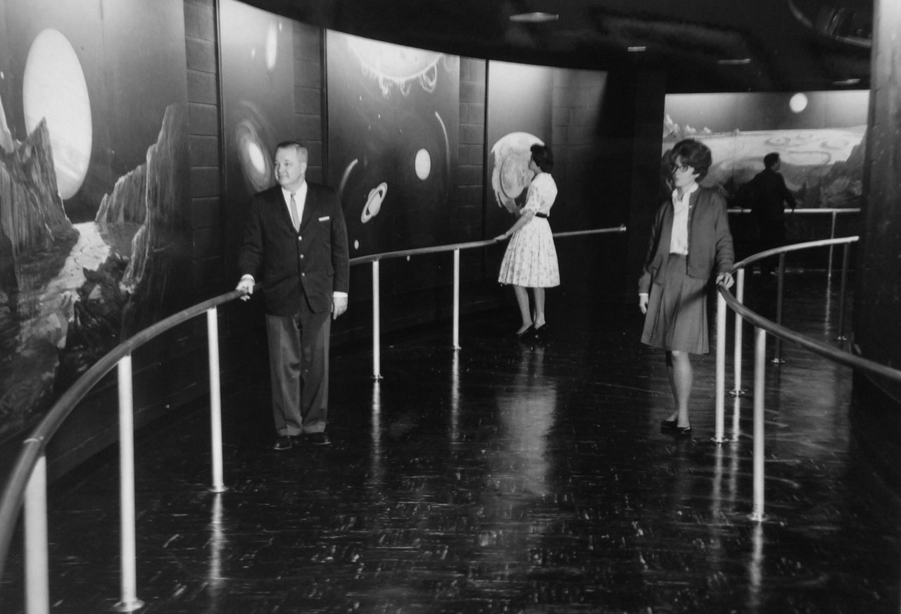 The Abrams Planetarium's black light gallery, pictured here in 1964, still excites.