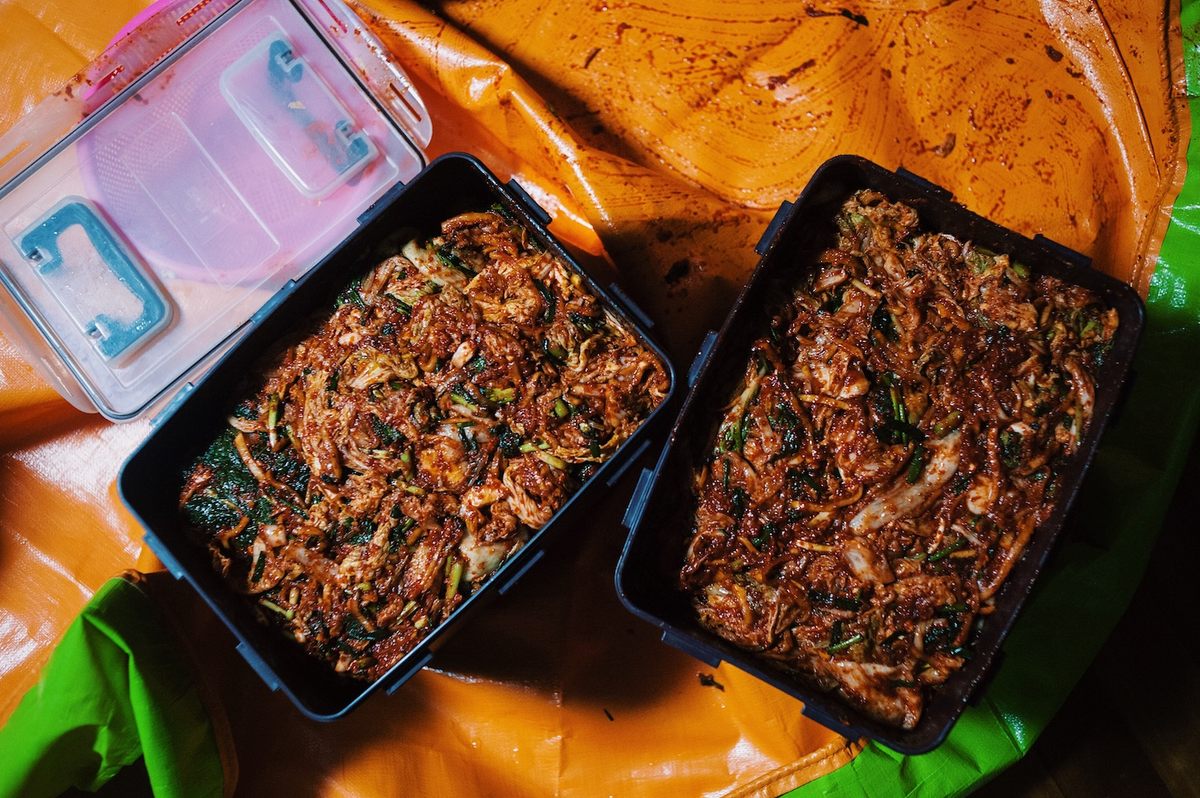 The containers are sealed and left at room temperature for at least 24 hours.