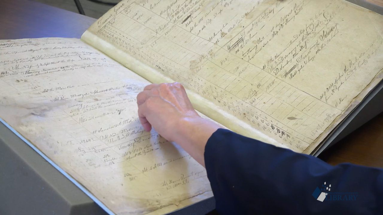 The rare logbook is now held by Georgetown's Booth Family Center for Special Collections. 