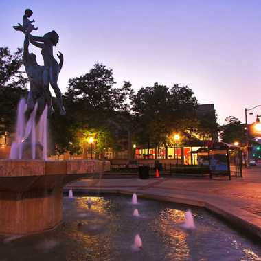 Downtown Guelph’s Naked Fountain Family.