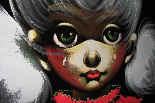 A detail of a velvet painting. 