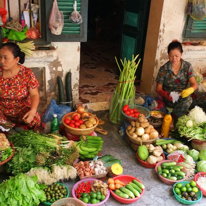 Hanoi food vendors.