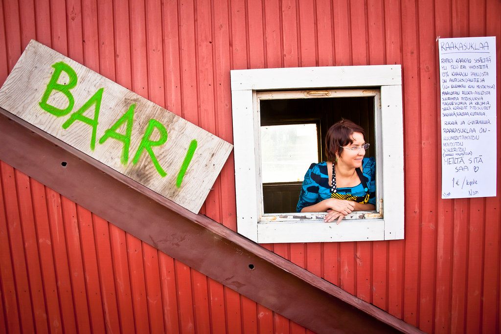 On the second Restaurant Day, Restaurant Kääntöpöytä set up at an old train depot in Helsinki.
