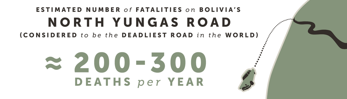 Estimated number of fatalities on Bolivia's North Yungas Road (considered the deadliest road in the world)