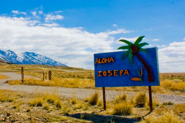 Iosepa welcome sign, Skull Valley, Utah.