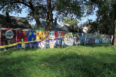 Mural alongside Alfonso Wells Memorial Playground