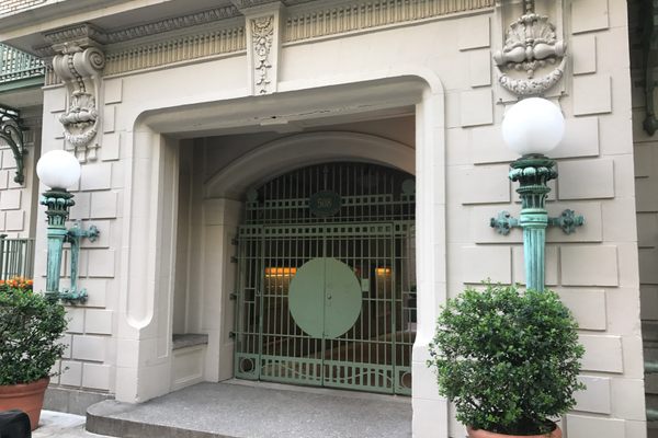 Entrance to one of the buildings