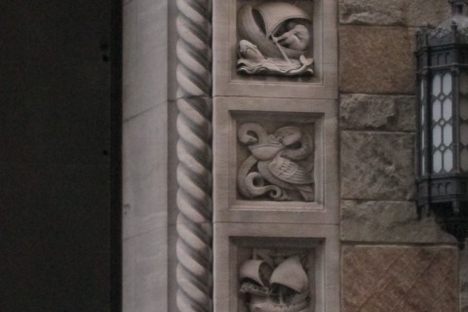 Detail on 74 Wall St. across the street