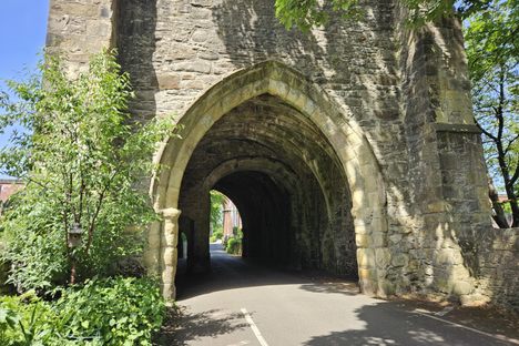 The passage through the gatehouse looking west.