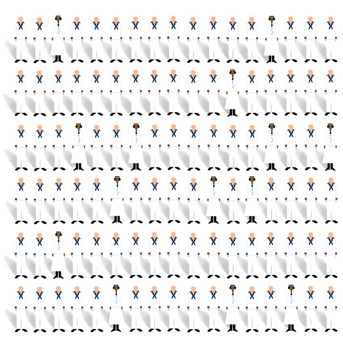 In terms of race and sex, the Golden Fourteen were anomalies in the Navy.