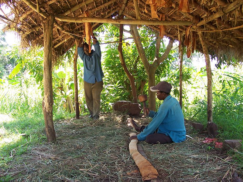 A barkcloth workshop in Uganda. 