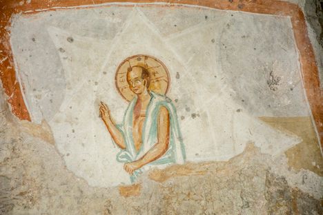 Bald-headed Jesus fresco