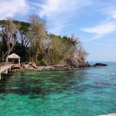 Dock and shelter — the only structures on Snake Island