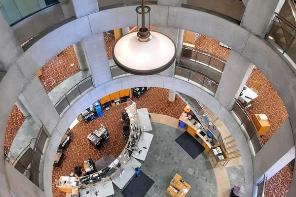 Interor central view towards ground floor