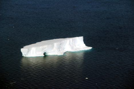 An iceberg floating off the Rydberg Peninsula, observed during Operation IceBridge's 2017 Antarctic campaign.