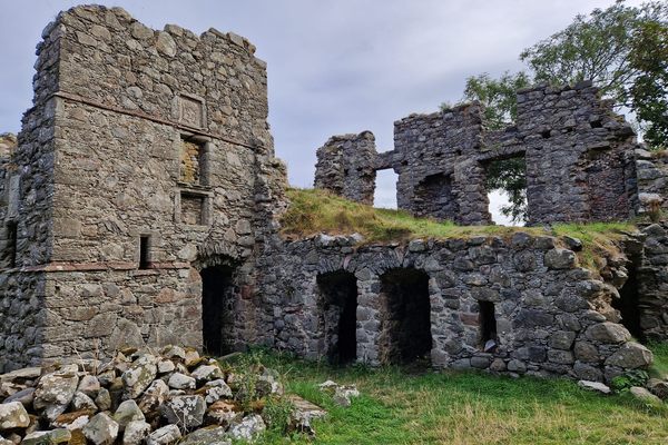 Remains of the building of Pitsligo Castle's inner courtyard