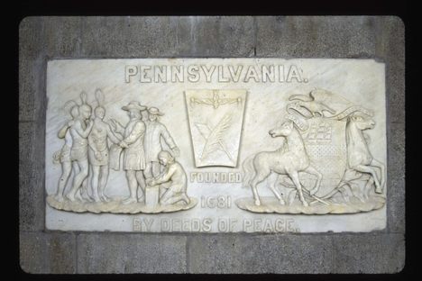 The State of Pennsylvania is represented in marble.