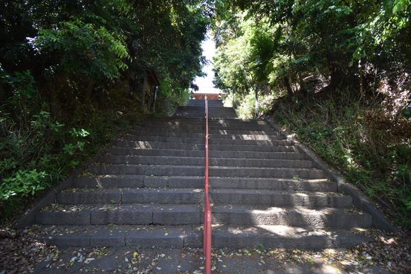 The allegedly haunted temple staircase.