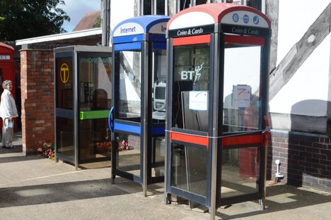 Kiosks on display.